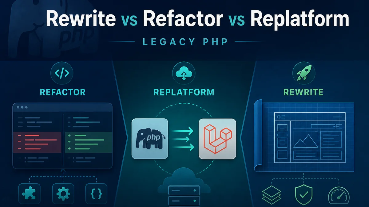 Rewrite vs Refactor vs Replatform: What to Do With a Legacy PHP App